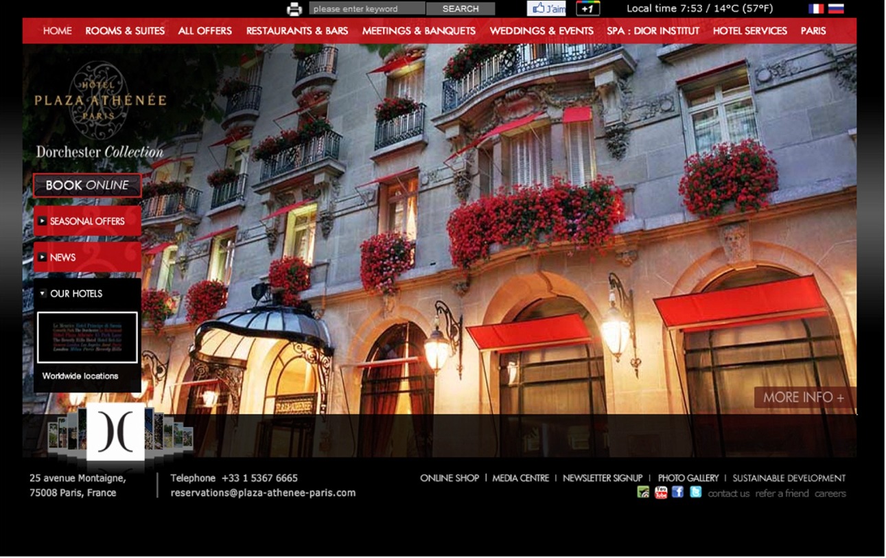 Hotel Palace Plaza Athénée Paris - Ile de France - 75008 - France